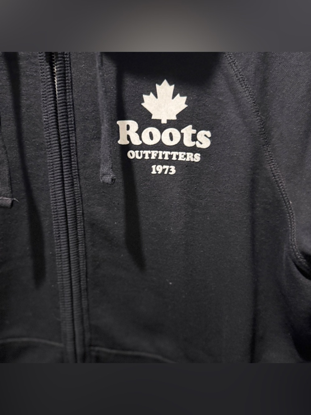 Roots "Outfitters 1973" Full Zip Hoodie Sweatshirt - Black - Picture 4 of 6